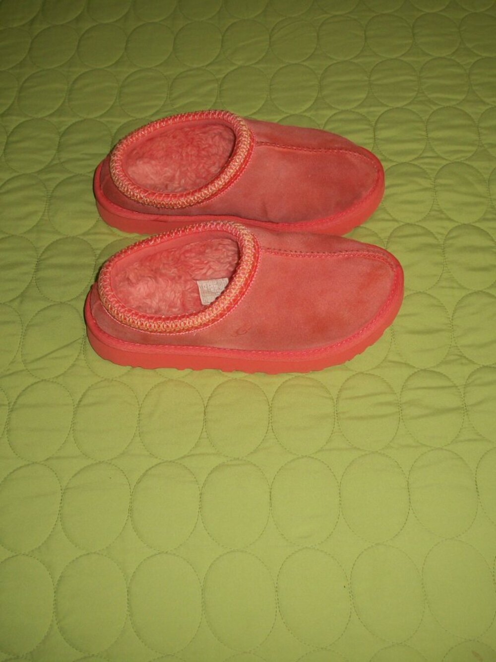 UGG Women's Tasman Pink Braided-Trim Suede Slippers